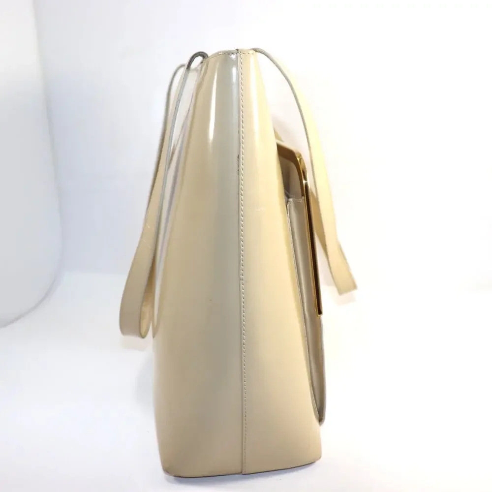 Vintage Gucci Smooth Leather Tote in Cream‎ – Rare Design, Beautiful Condition